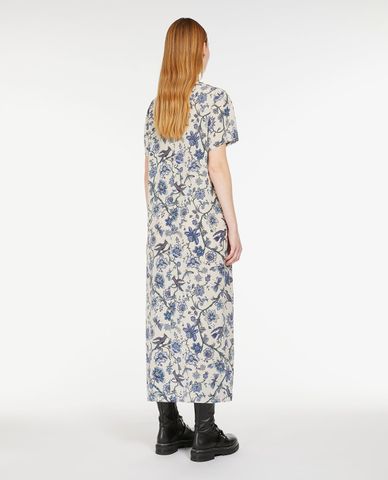  WEEKEND MAX MARA - Đầm midi cổ tròn tay ngắn in hoa thanh lịch Revere 
