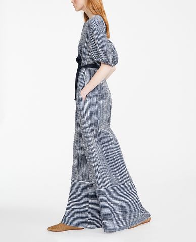  WEEKEND MAX MARA - Jumpsuits nữ cổ xẻ họa tiết kẻ sọc thời trang 