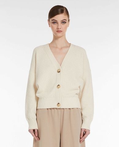  WEEKEND MAX MARA - Áo khoác cardigan nữ cổ V tay dài Wales 