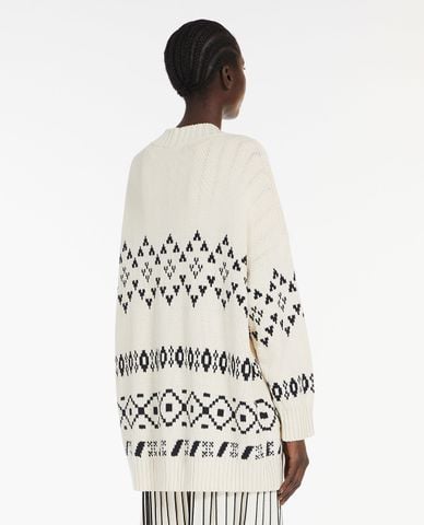  WEEKEND MAX MARA - Áo khoác cardigan dáng dài cổ V họa tiết jacquard Acacia 
