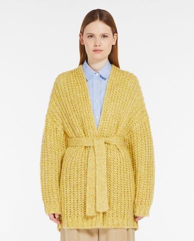  WEEKEND MAX MARA - Áo khoác nữ dệt kim dáng dài phối dây buộc Josef 