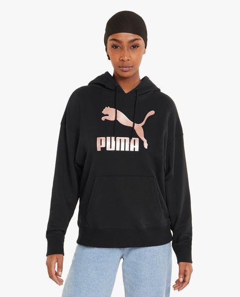 PUMA - Áo hoodie nữ phối mũ Classics Logo