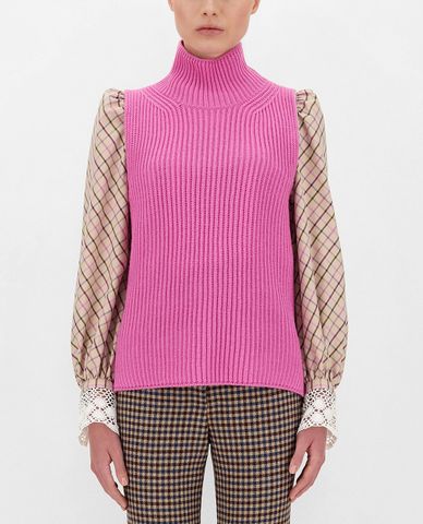  WEEKEND MAX MARA - Áo sweater nữ sát nách cổ lọ Wool Yarn 