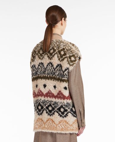  WEEKEND MAX MARA - Áo khoác gilet nữ dệt kim cổ V Giro 