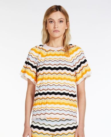  WEEKEND MAX MARA - Áo dệt kim nữ cổ tròn tay ngắn Manuele 