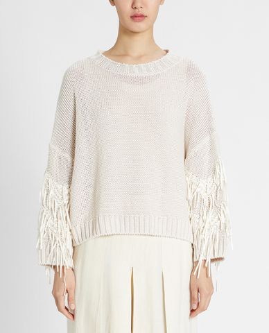  WEEKEND MAX MARA - Áo len nữ dài tay cổ tròn Linen Cordonnet 