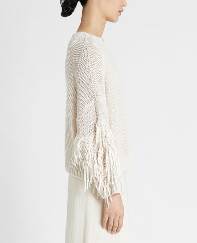  WEEKEND MAX MARA - Áo len nữ dài tay cổ tròn Linen Cordonnet 