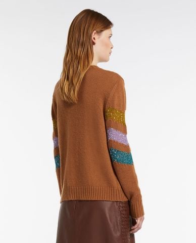  WEEKEND MAX MARA - Áo sweater cổ tròn tay dài phối kim tuyến Arnes 
