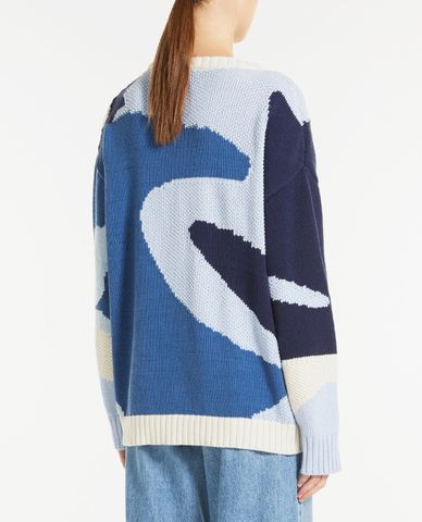  WEEKEND MAX MARA - Áo sweater nữ phom suông Cotton Blend Cordonnet 