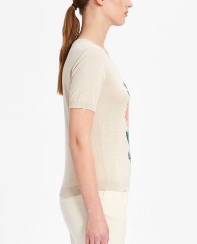  WEEKEND MAX MARA - Áo sweater nữ tay ngắn cổ tròn Padana Silk Cotton 