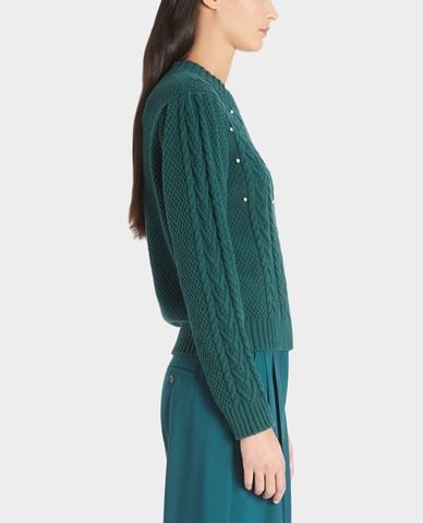  WEEKEND MAX MARA - Áo len nữ phom suông đính đá Cotton Cordonnet 