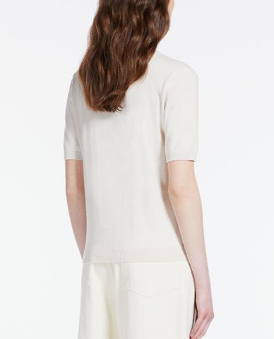 WEEKEND MAX MARA - Áo thun nữ dệt kim tay ngắn cổ tròn Salute 