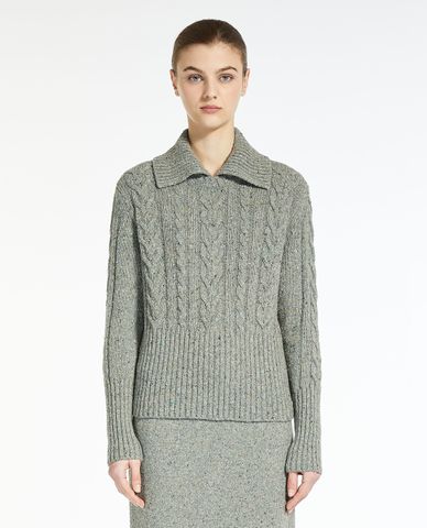  WEEKEND MAX MARA - Áo dệt kim nữ cổ bẻ tay dài Savio 