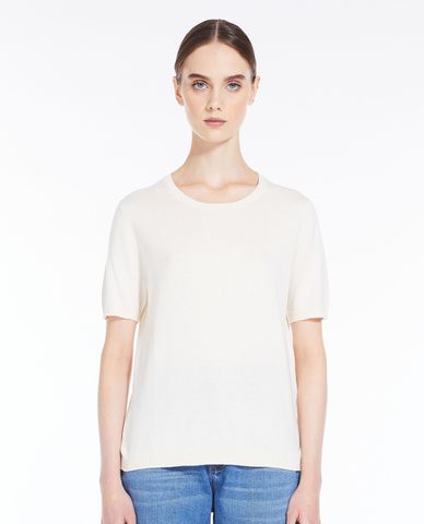  WEEKEND MAX MARA - Áo dệt kim nữ cổ tròn tay ngắn Agro 