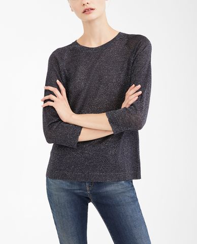  WEEKEND MAX MARA - Áo len nữ cổ tròn tay lỡ Maglia In Filato Lurex 