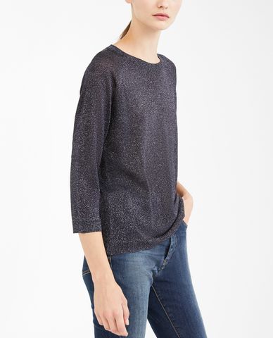  WEEKEND MAX MARA - Áo len nữ cổ tròn tay lỡ Maglia In Filato Lurex 