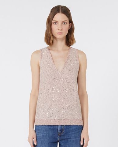  WEEKEND MAX MARA - Áo sát nách nữ cổ V đính sequin Acaici 