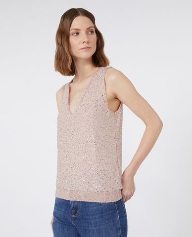  WEEKEND MAX MARA - Áo sát nách nữ cổ V đính sequin Acaici 