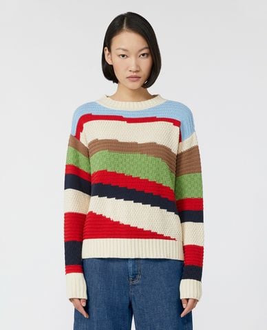  WEEKEND MAX MARA - Áo sweater nữ cổ tròn tay dài Polo 