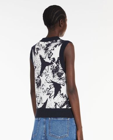  WEEKEND MAX MARA - Áo sát nách cổ tròn hoạ tiết ngôi sao Gastone 