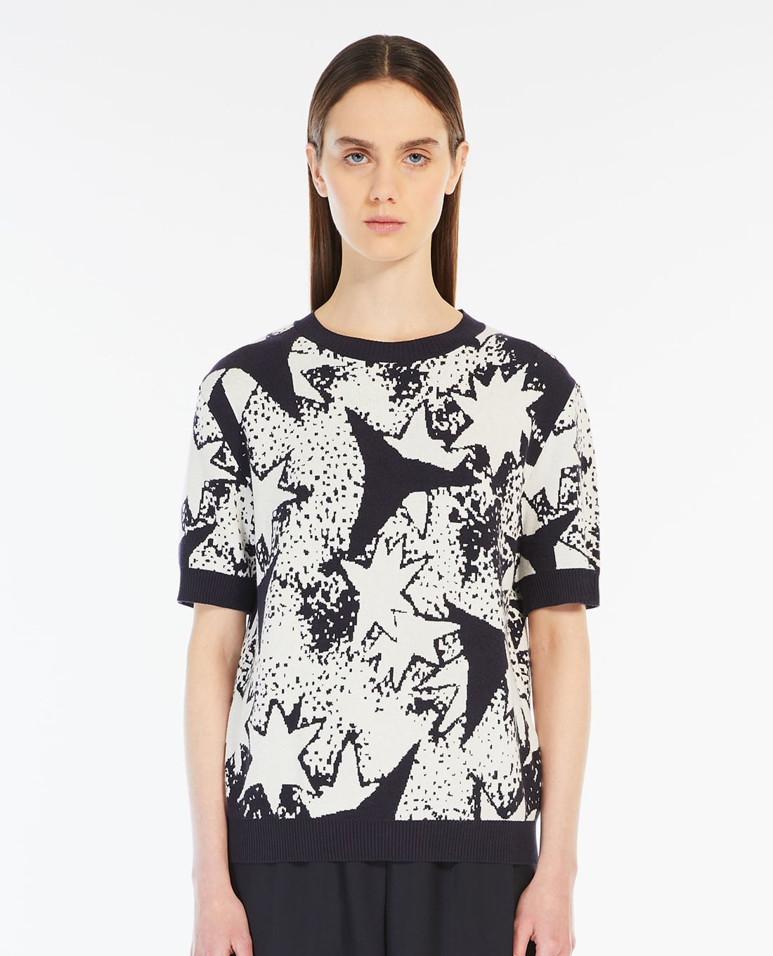 WEEKEND MAX MARA - Áo thun nữ cổ tròn tay ngắn phom ôm Austin