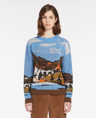  WEEKEND MAX MARA - Áo sweater nữ cổ tròn tay dài Gang 