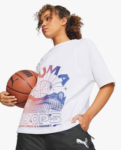  PUMA - Áo thun nữ cổ tròn tay ngắn Strong Side Basketball 