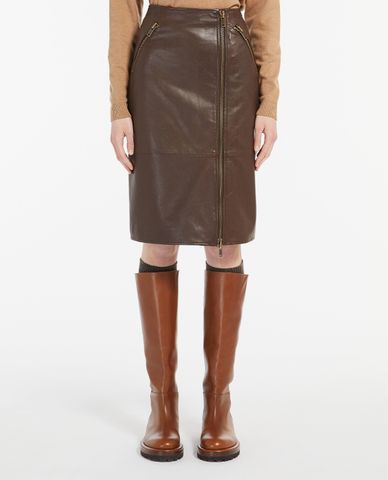  WEEKEND MAX MARA - Chân váy phom ôm midi da phối zip Alfonsa 