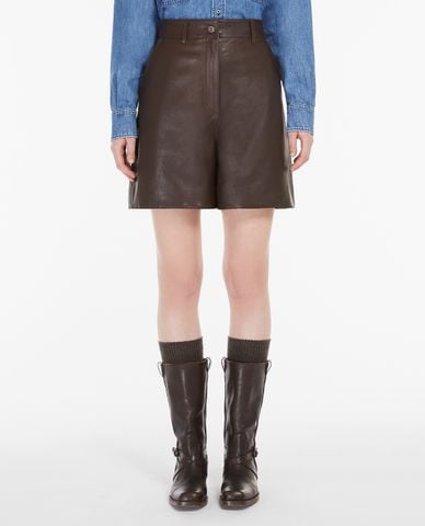  WEEKEND MAX MARA - Quần short da nữ ống rộng Biella 
