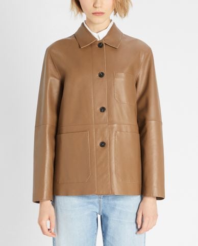  WEEKEND MAX MARA - Áo khoác nữ cổ gập tay dài Nappa Leather 