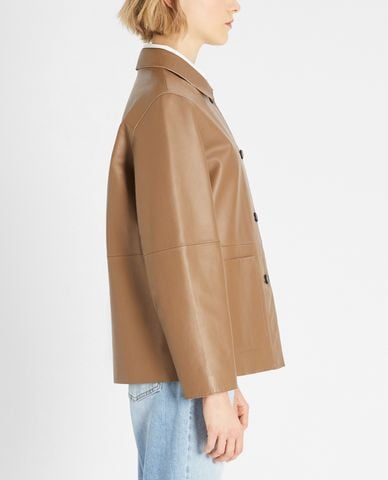  WEEKEND MAX MARA - Áo khoác nữ cổ gập tay dài Nappa Leather 