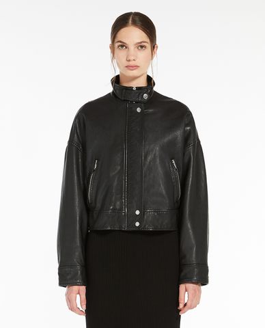  WEEKEND MAX MARA - Áo khoác da nữ cổ cao tay dài Angel 