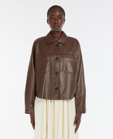  WEEKEND MAX MARA - Áo khoác da nữ cổ bẻ tay dài Buono 