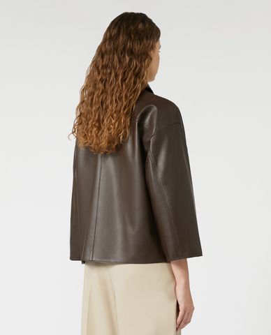  WEEKEND MAX MARA - Áo khoác da nữ cổ bẻ tay dài Stecca 