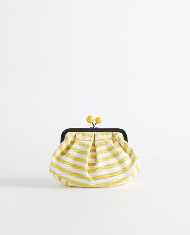  WEEKEND MAX MARA - Ví nữ cầm tay kẻ sọc thời trang 