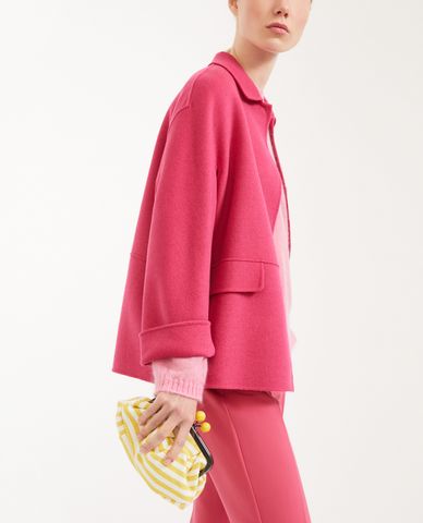  WEEKEND MAX MARA - Ví nữ cầm tay kẻ sọc thời trang 