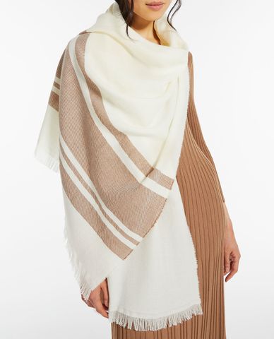  WEEKEND MAX MARA - Khăn choàng phom chữ nhật phối sọc kèm tua rua Galea 