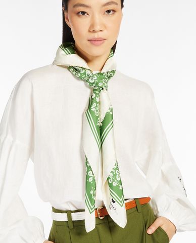  WEEKEND MAX MARA - Khăn choàng nữ lụa phom vuông Onesto 