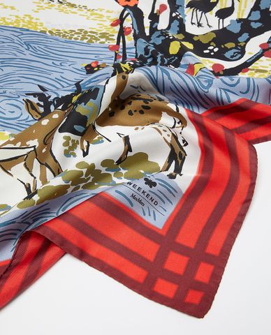  WEEKEND MAX MARA - Khăn choàng nữ chữ nhật họa tiết thiên nhiên Kiens 