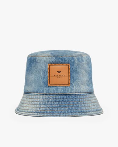  WEEKEND MAX MARA - Nón bucket denim phối wash bạc nổi bật 