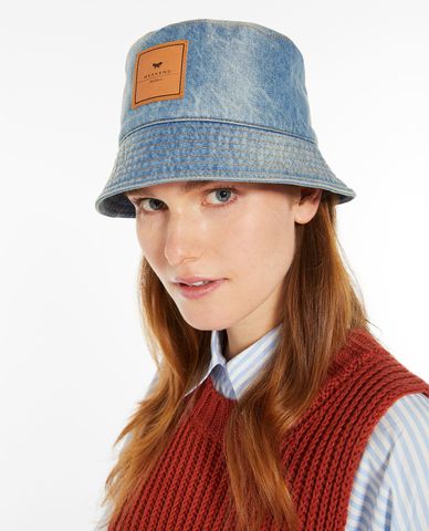 WEEKEND MAX MARA - Nón bucket denim phối wash bạc nổi bật 