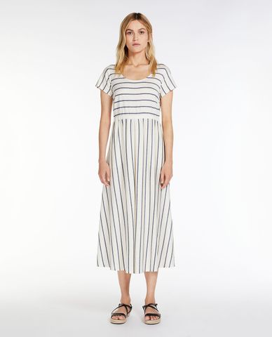  WEEKEND MAX MARA - Đầm midi ngắn tay kẻ sọc Edicola 