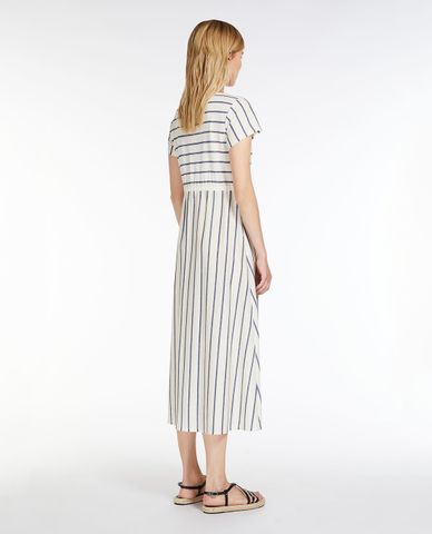  WEEKEND MAX MARA - Đầm midi ngắn tay kẻ sọc Edicola 