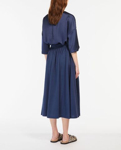  WEEKEND MAX MARA - Đầm xếp li midi cổ tròn tay ngắn Gel 