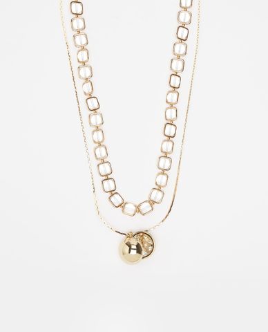  WEEKEND MAX MARA - Vòng cổ nữ 2 tầng phối chuỗi hạt Ubino 