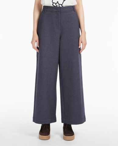  WEEKEND MAX MARA - Quần kiểu nữ ống rộng phom suông Cotton Jersey 