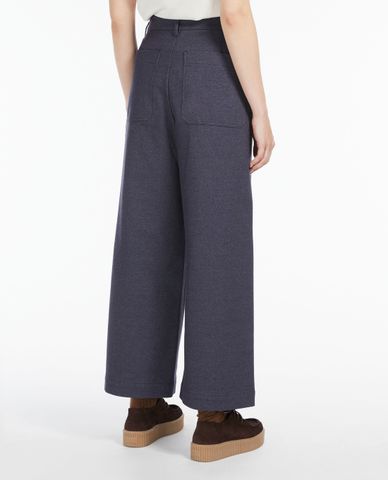  WEEKEND MAX MARA - Quần kiểu nữ ống rộng phom suông Cotton Jersey 