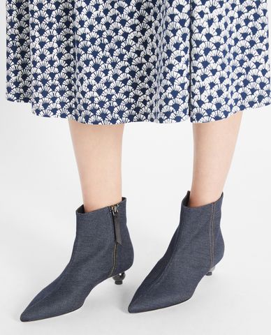  WEEKEND MAX MARA - Giày boots nữ mũi nhọn thời trang Denim 