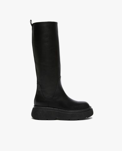  WEEKEND MAX MARA - Giày boots nữ đế thấp cổ cao mũi tròn Flou 