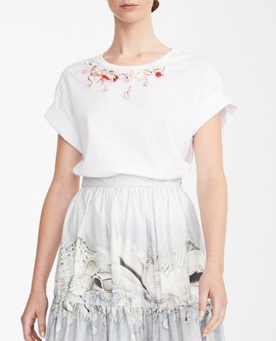  WEEKEND MAX MARA - Áo thun nữ ngắn tay đính cườm nổi bật 